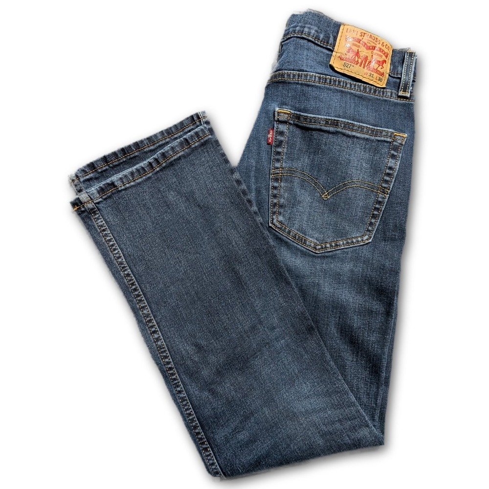 Levi's Mens 31x30 Jeans 527 Blue Slim Boot Cut Denim Stretch Pockets Comfort